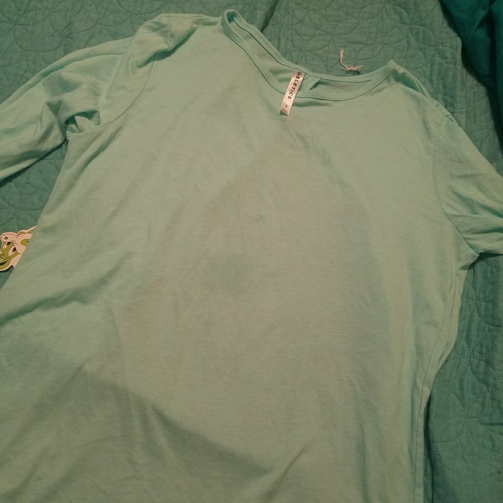 Fabletics Mint green long sleeved open back top